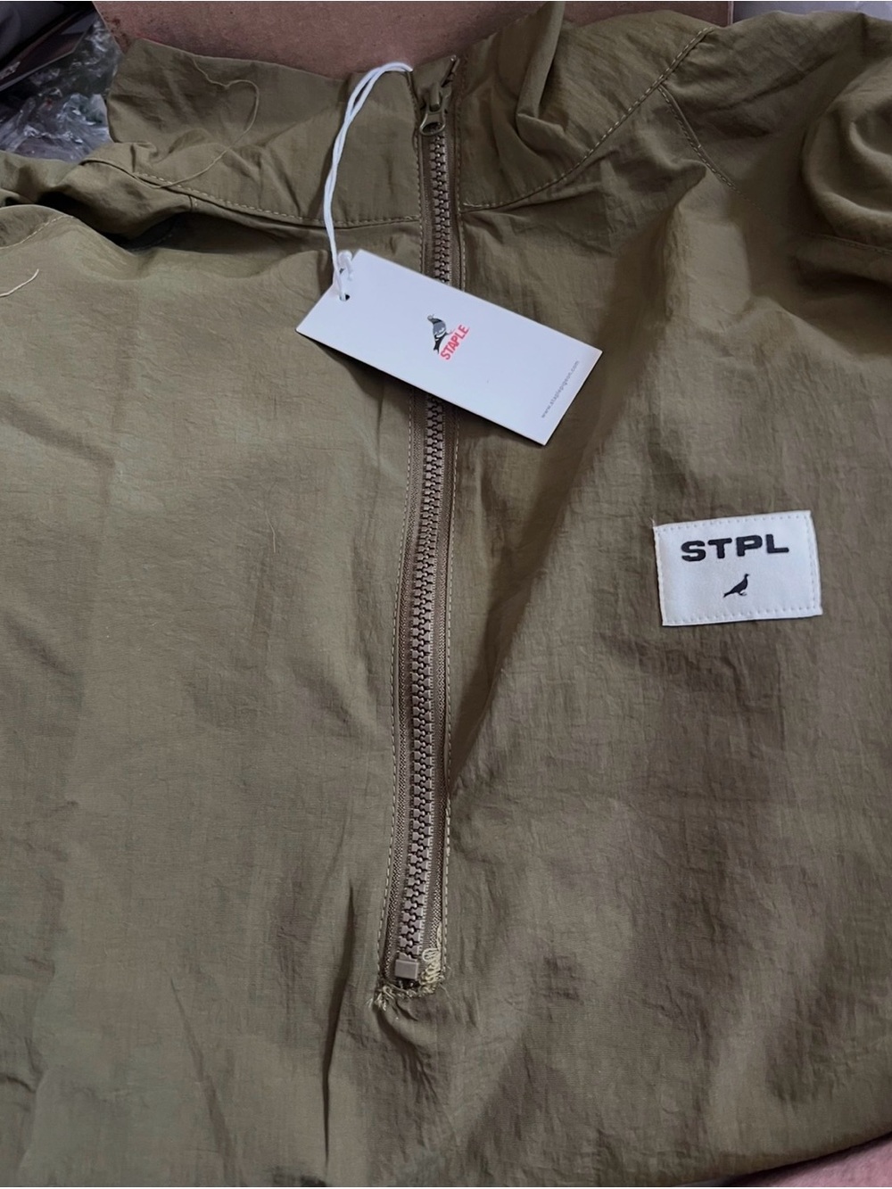 Staple Men’s Half-Zip Anorak Jacket in Olive